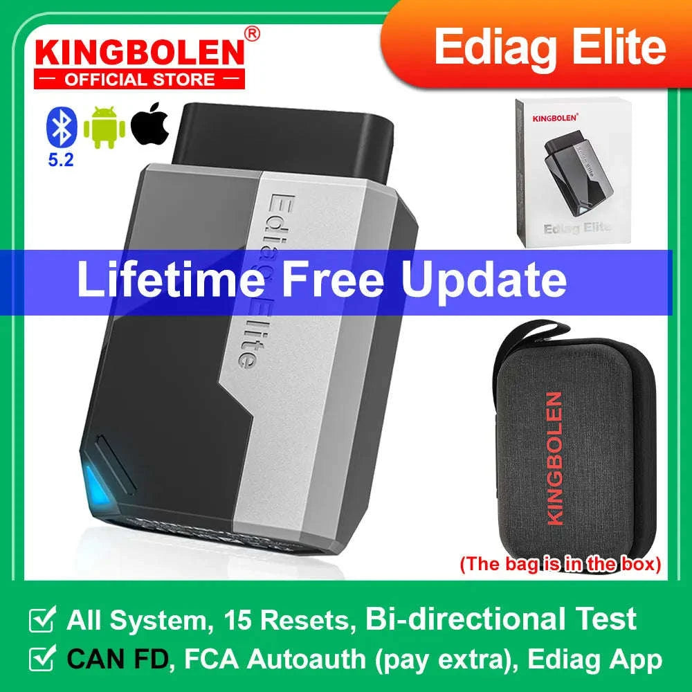 Wireless Car Diagnostic Tool with All System Scan and 15 Resets-Ediag Elite / United States / Lifetime Free Update