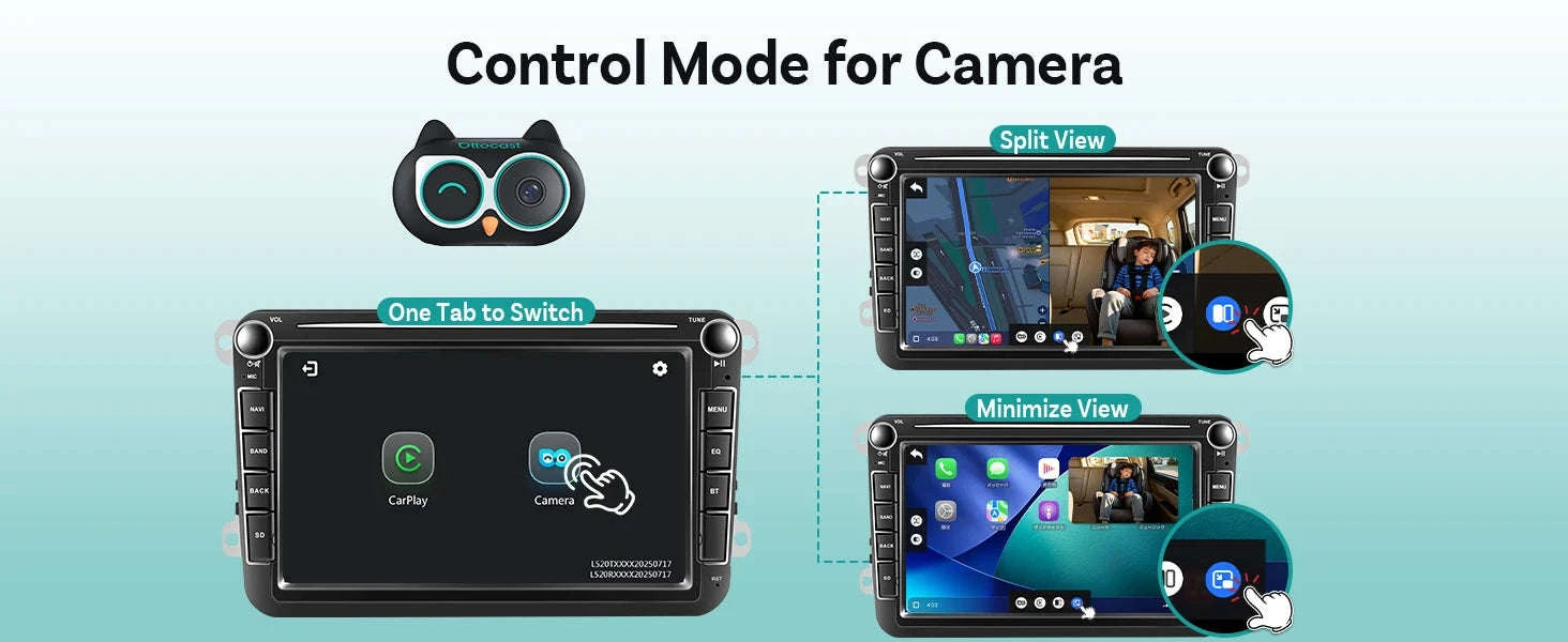 Wireless CarPlay Adapter with 1080P Baby Camera & Backseat Monitor-Cabin Care