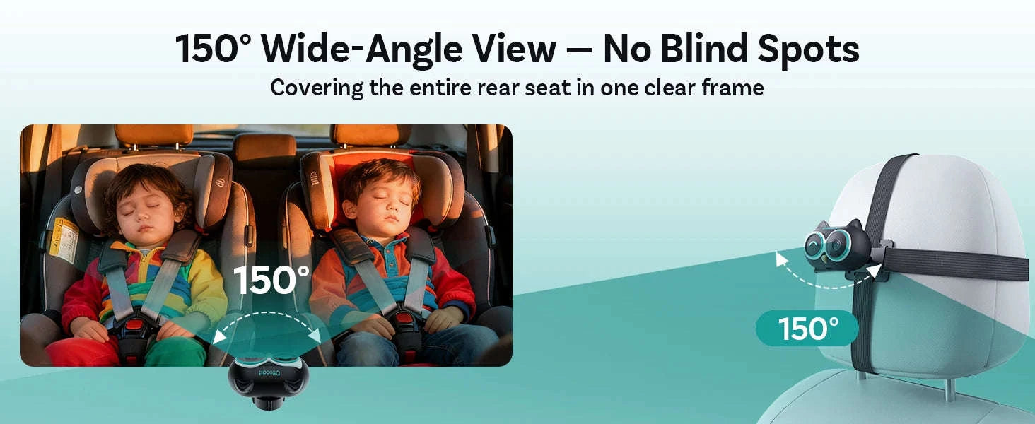 Wireless CarPlay Adapter with 1080P Baby Camera & Backseat Monitor-Cabin Care