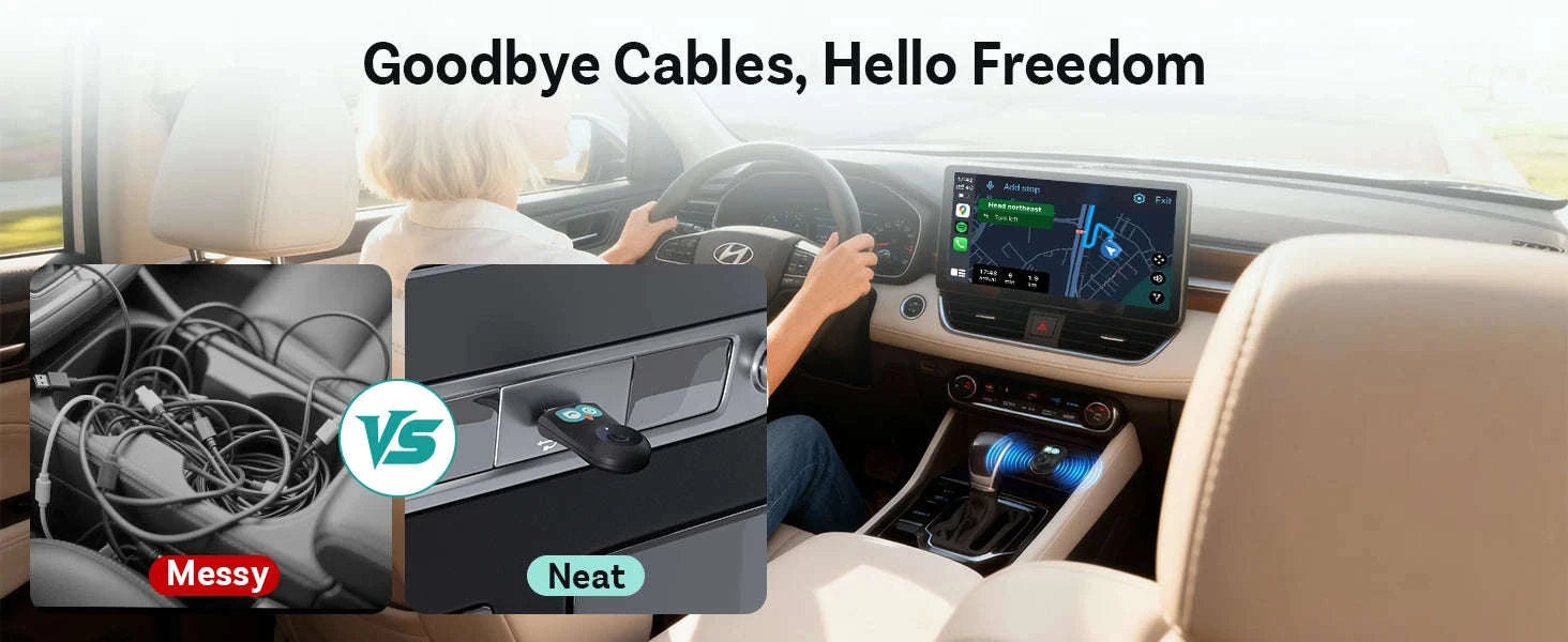 Wireless CarPlay Adapter with 1080P Baby Camera & Backseat Monitor-Cabin Care
