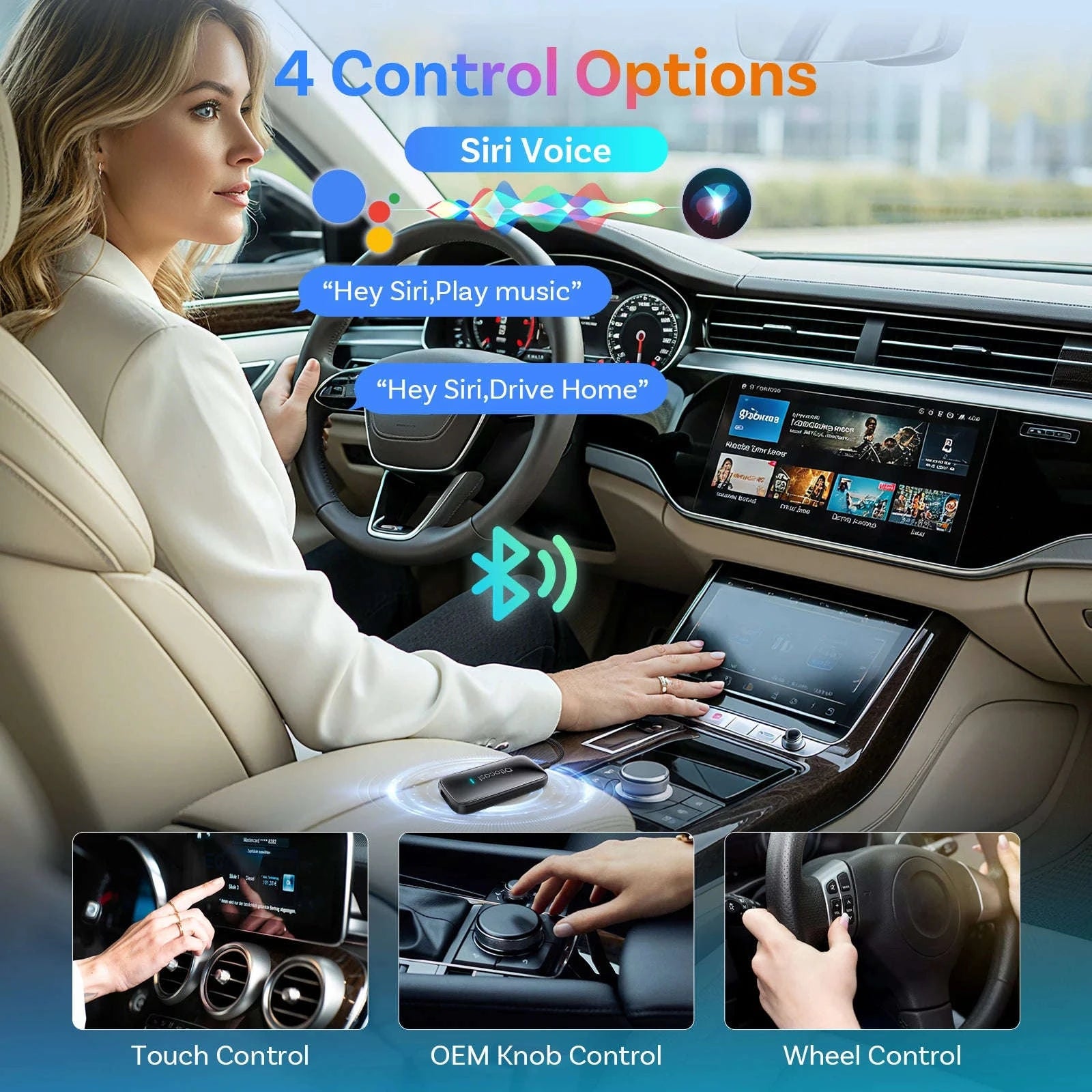 Wireless CarPlay & Android Auto AI Box with Streaming Apps for Cars-Play2Video Ultra