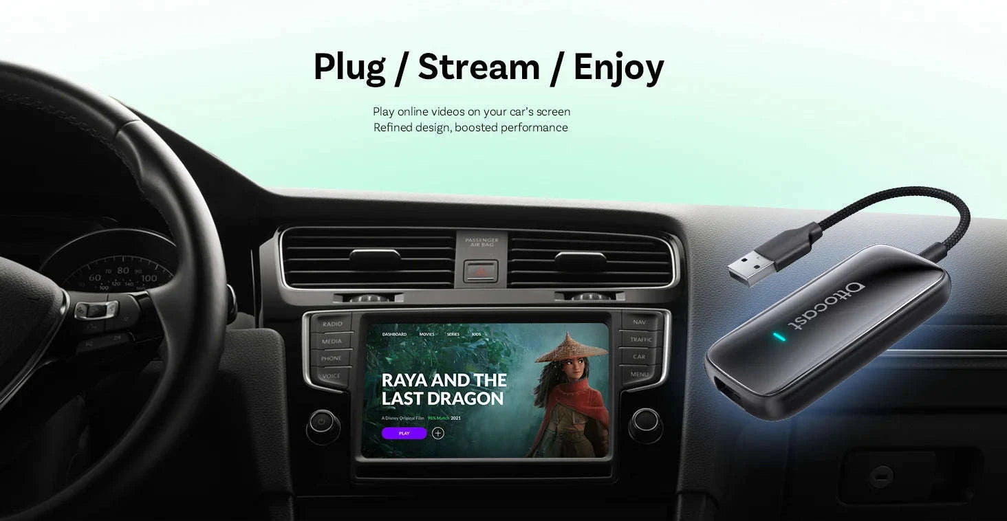 Wireless CarPlay & Android Auto AI Box with Streaming Apps for Cars-Play2Video Ultra