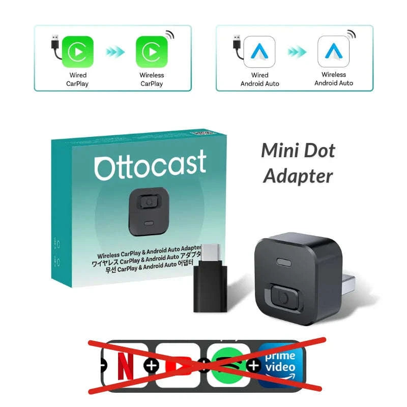Wireless CarPlay & Android Auto AI Box with Streaming Apps for Cars-Play2Video Ultra