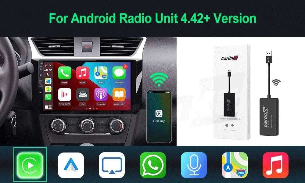 Wireless CarPlay & Android Auto USB Adapter for Android Head Units-CCPA With Mic / China Mainland