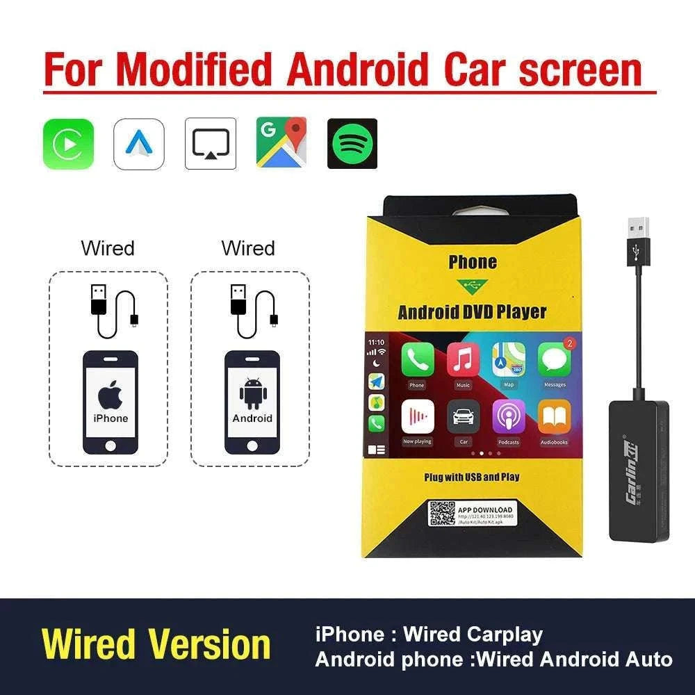 Wireless CarPlay & Android Auto USB Adapter for Android Head Units-CCPA With Mic / China Mainland