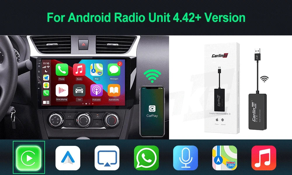 Wireless CarPlay & Android Auto USB Adapter for Android Head Units-CCPM MINI Black / spain