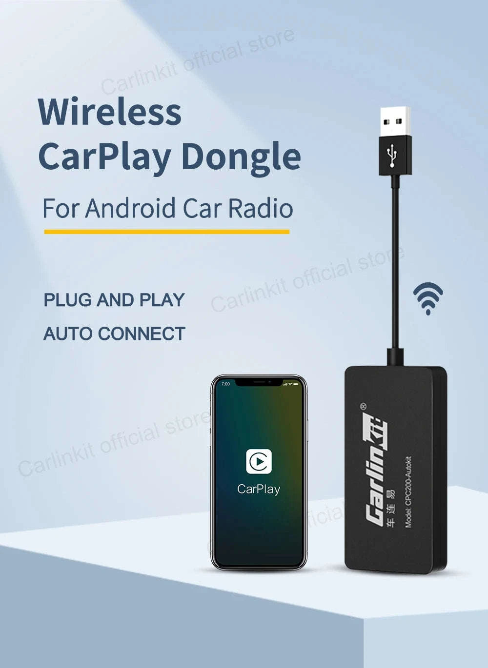 Wireless CarPlay & Android Auto USB Adapter for Android Head Units-CCPM MINI Black / spain