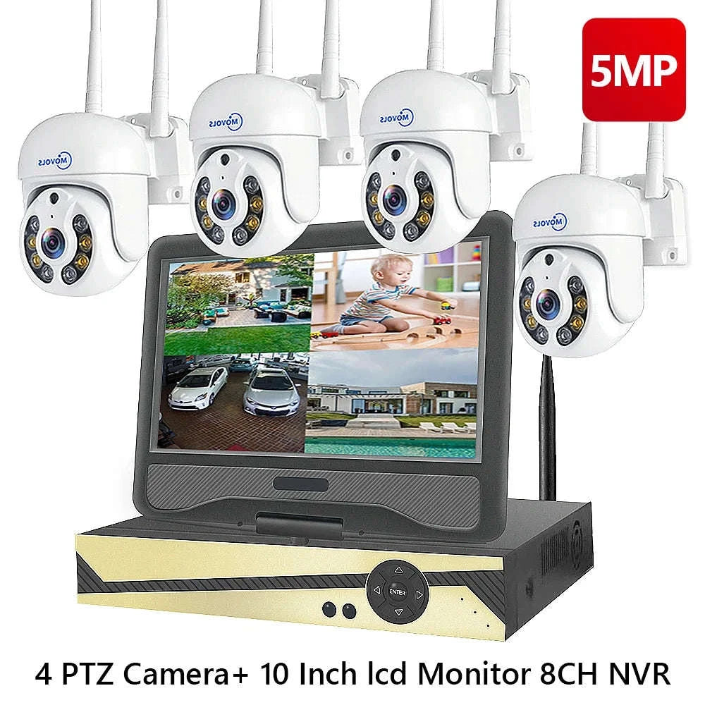 Wireless CCTV System PTZ Security Camera Kit with Two-Way Audio-10CH 5MP With 2 PTZ / spain / 2T