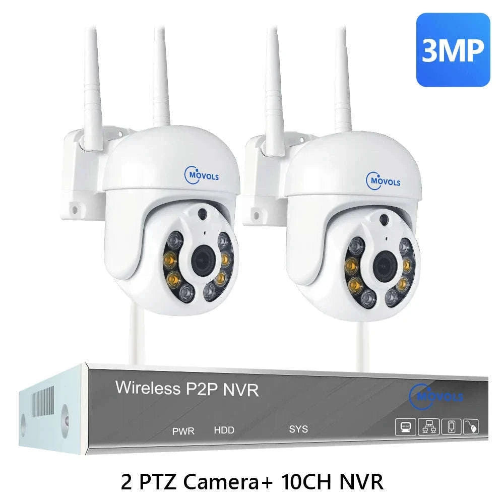 Wireless CCTV System PTZ Security Camera Kit with Two-Way Audio-10CH 5MP With 2 PTZ / spain / 2T