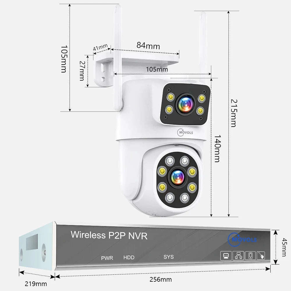 Wireless CCTV System PTZ Security Camera Kit with Two-Way Audio-10CH 5MP With 2 PTZ / spain / 2T