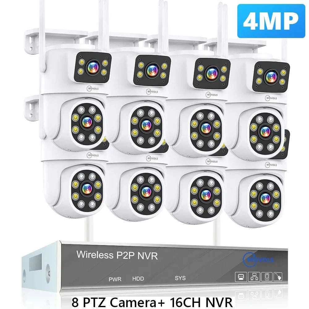 Wireless CCTV System PTZ Security Camera Kit with Two-Way Audio-10CH 5MP With 2 PTZ / spain / 2T