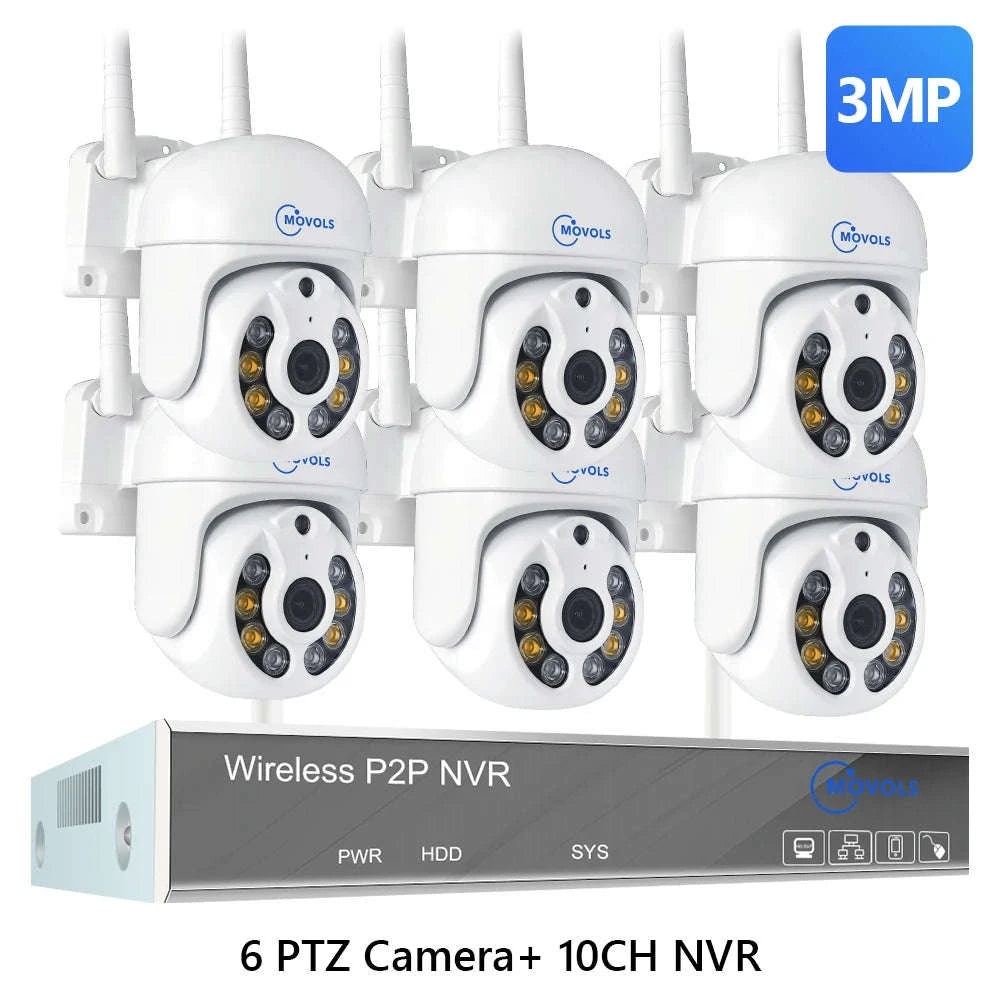 Wireless CCTV System PTZ Security Camera Kit with Two-Way Audio-10CH 5MP With 2 PTZ / spain / 2T