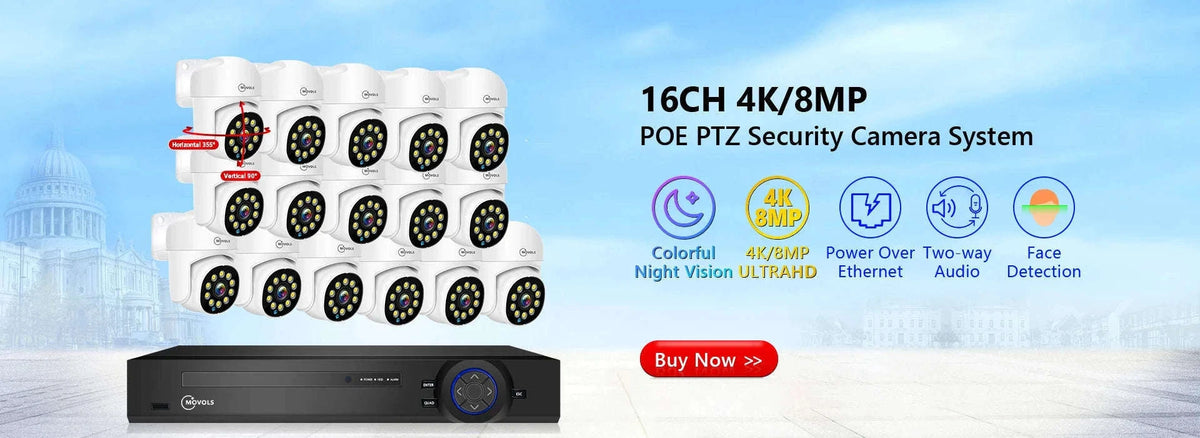 Wireless CCTV System PTZ Security Camera Kit with Two-Way Audio-10CH 5MP With 2 PTZ / spain / 2T