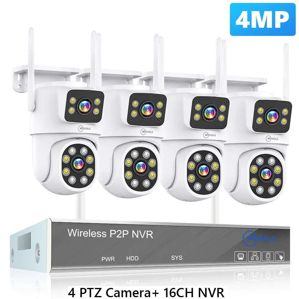 Wireless CCTV System PTZ Security Camera Kit with Two-Way Audio-10CH 5MP With 2 PTZ / spain / 2T