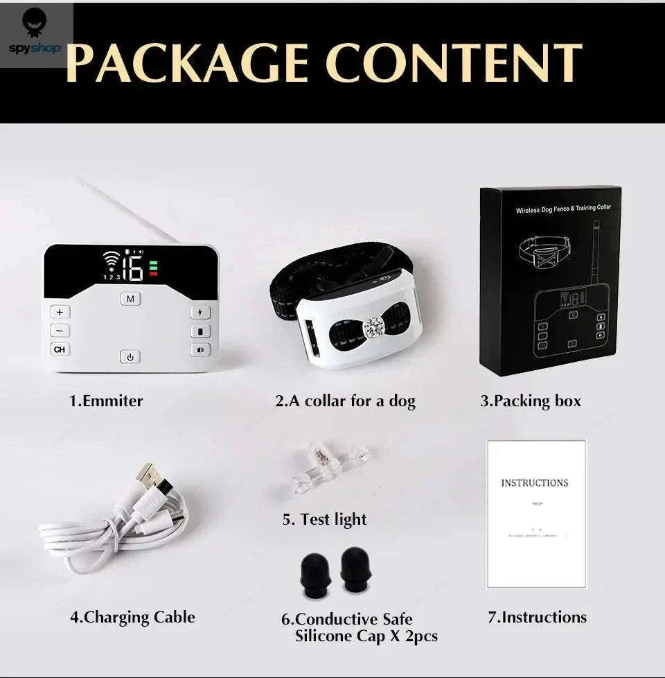 Wireless Dog Fence and Training Collar System with Adjustable Radius-For 2 dogs