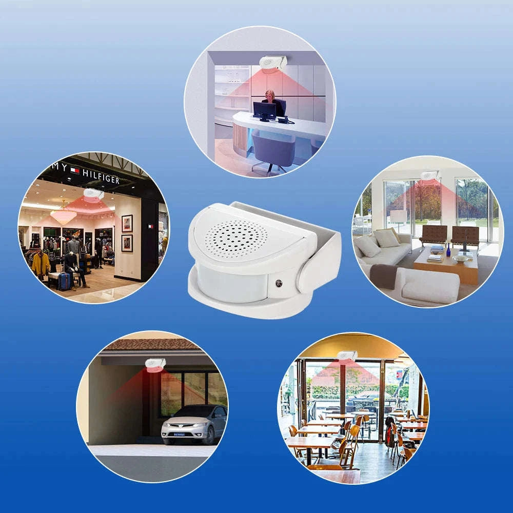 Wireless Door Chime with PIR Motion Sensor for Shop & Home Security-Default Title