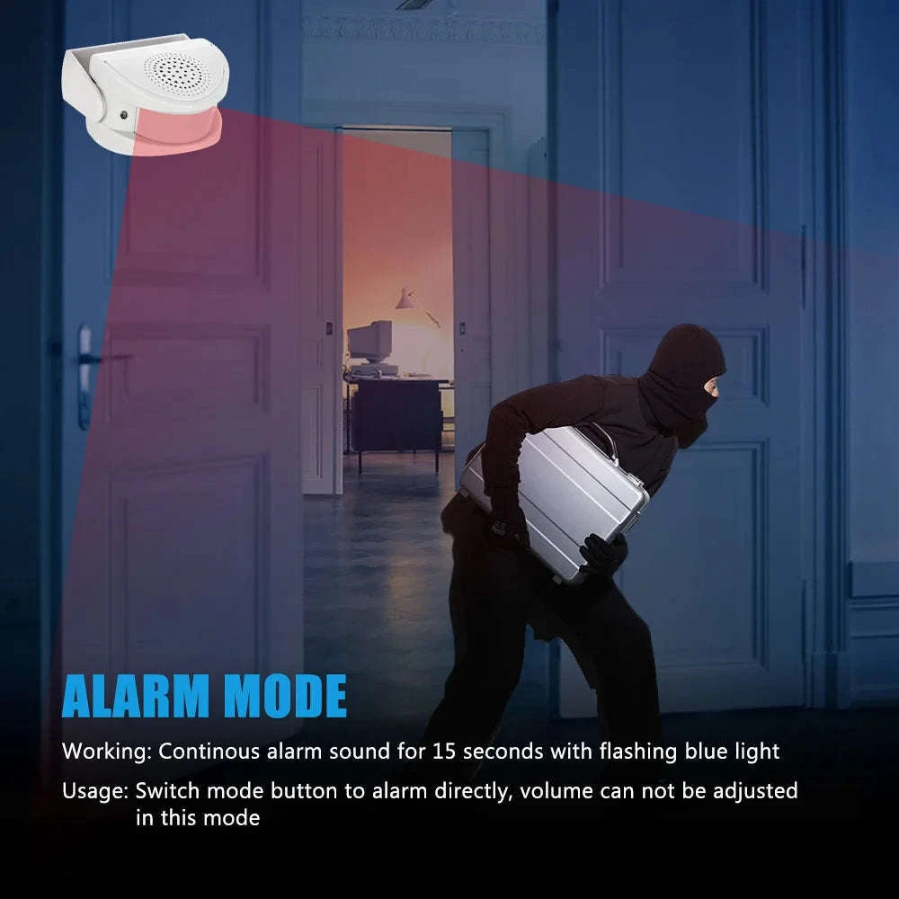 Wireless Door Chime with PIR Motion Sensor for Shop & Home Security-Default Title