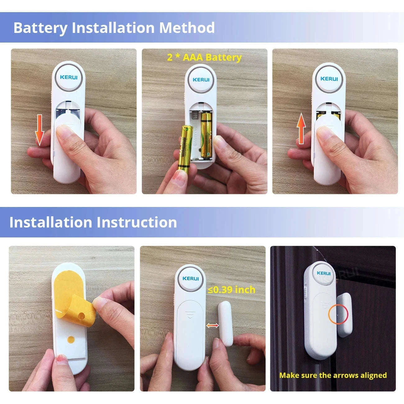 Wireless Door Window Magnetic Sensor Alarm with 120dB Siren-