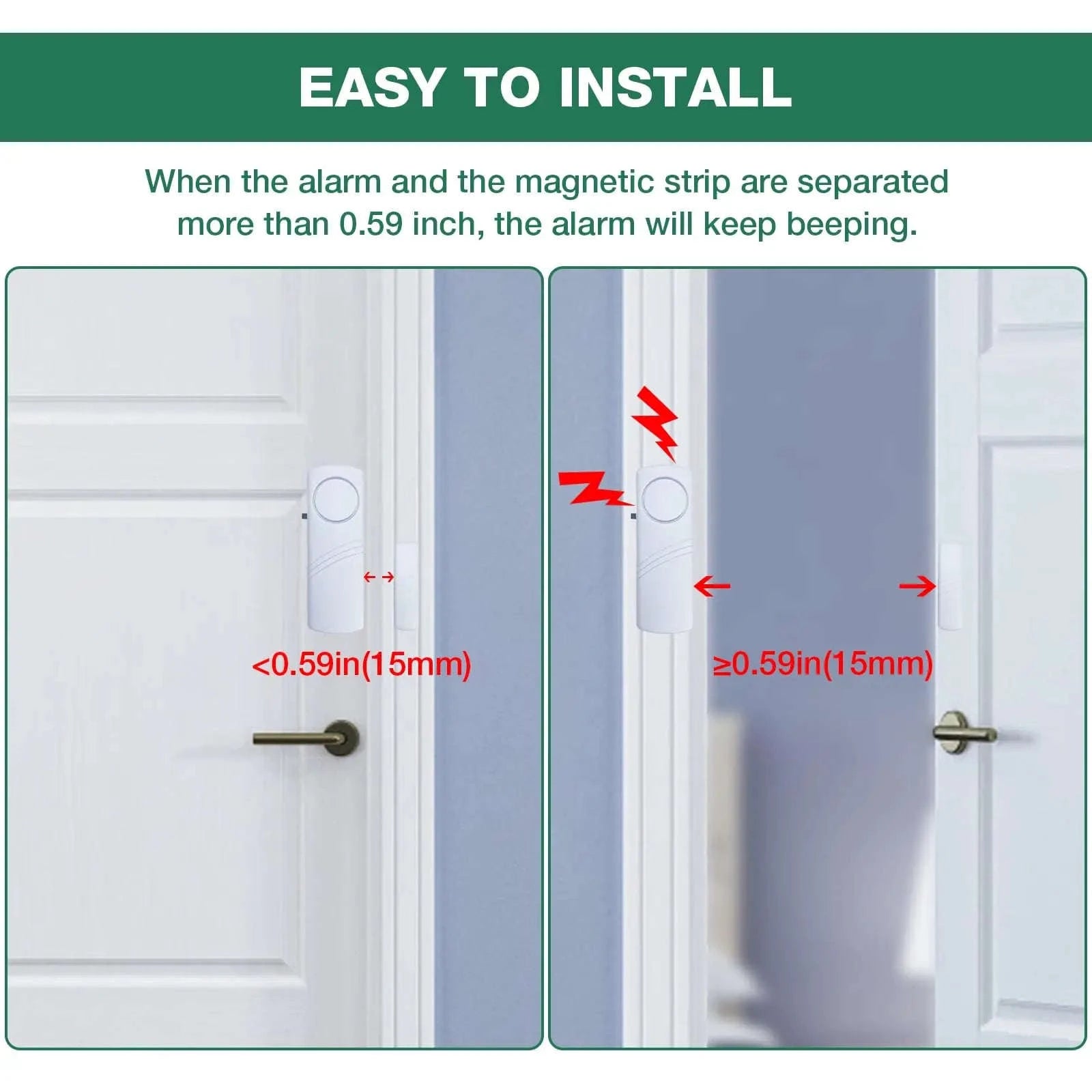 Wireless Door Window Sensor Alarm 95dB Anti-Theft Contact-10pcs door sensor / United States