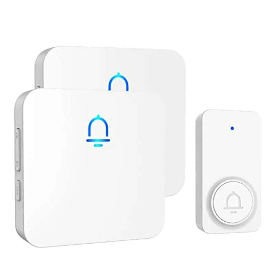 Wireless Doorbell with 2 Receivers, 1000ft Range, 32 Chimes-United States / White