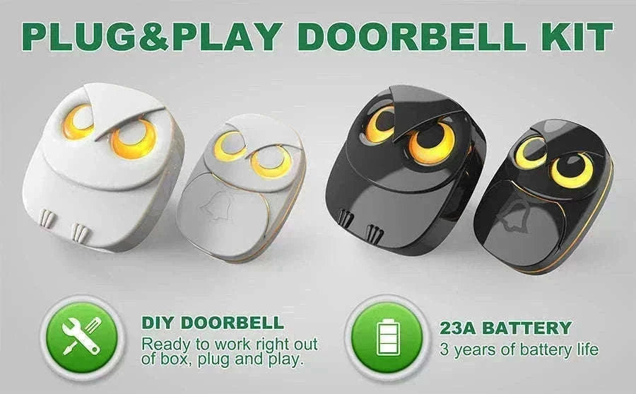 Wireless Doorbell with 300m Range, 35 Chimes & Waterproof Button-KIT2 / EU Plug / Poland