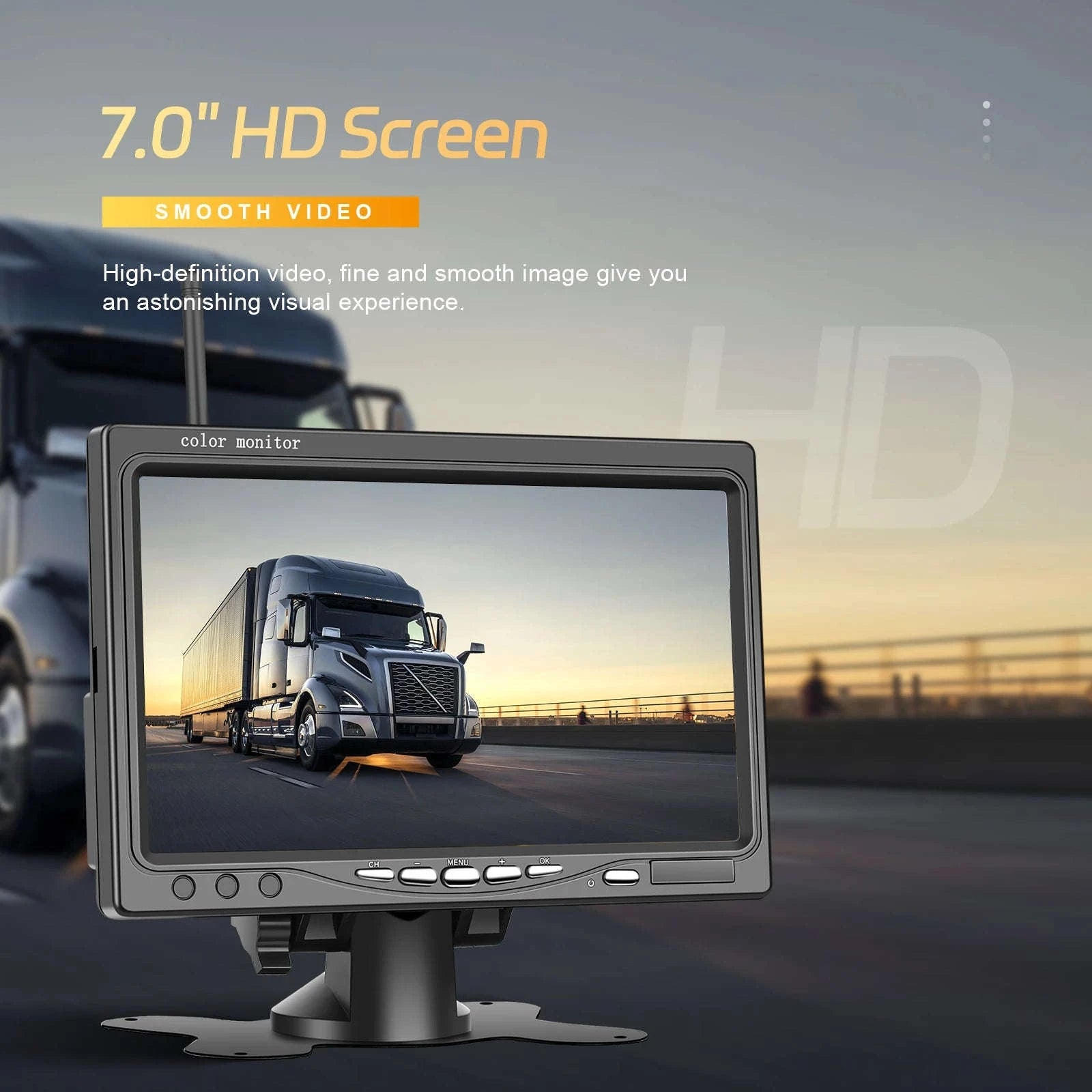 Wireless Dual Backup Camera System with 7-Inch IPS Monitor-Monitor with 2 Cameras / france