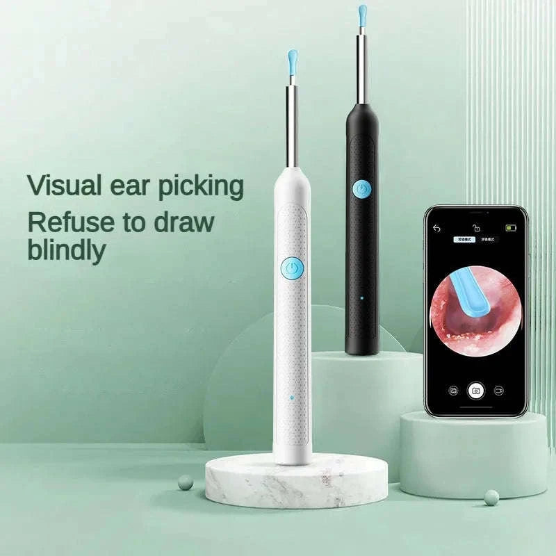 Wireless Ear Cleaner with Camera – Visual Ear Wax Removal Tool-White 9-piece set