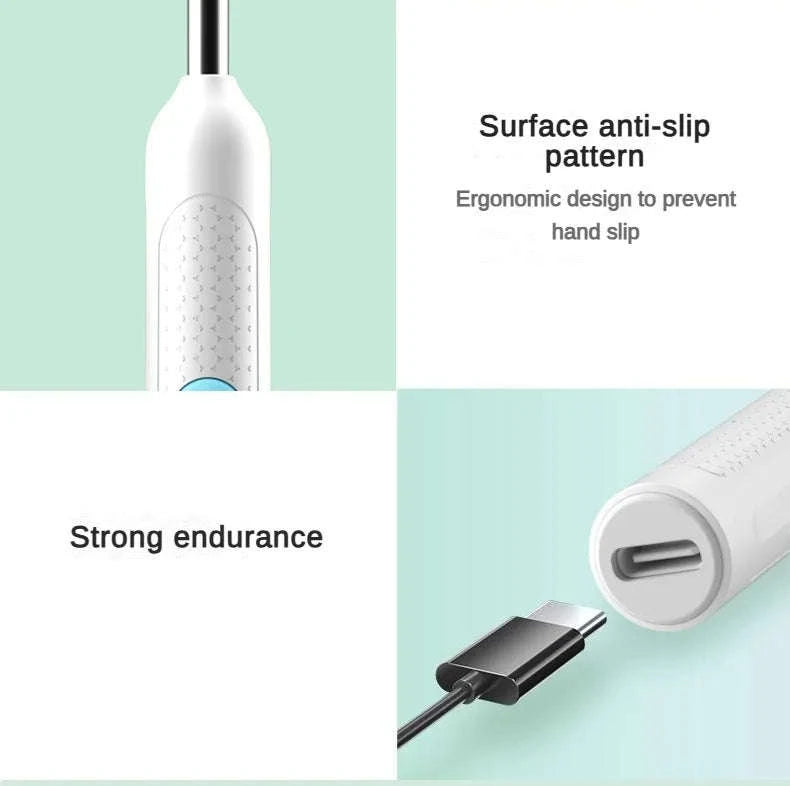 Wireless Ear Cleaner with Camera – Visual Ear Wax Removal Tool-White 9-piece set