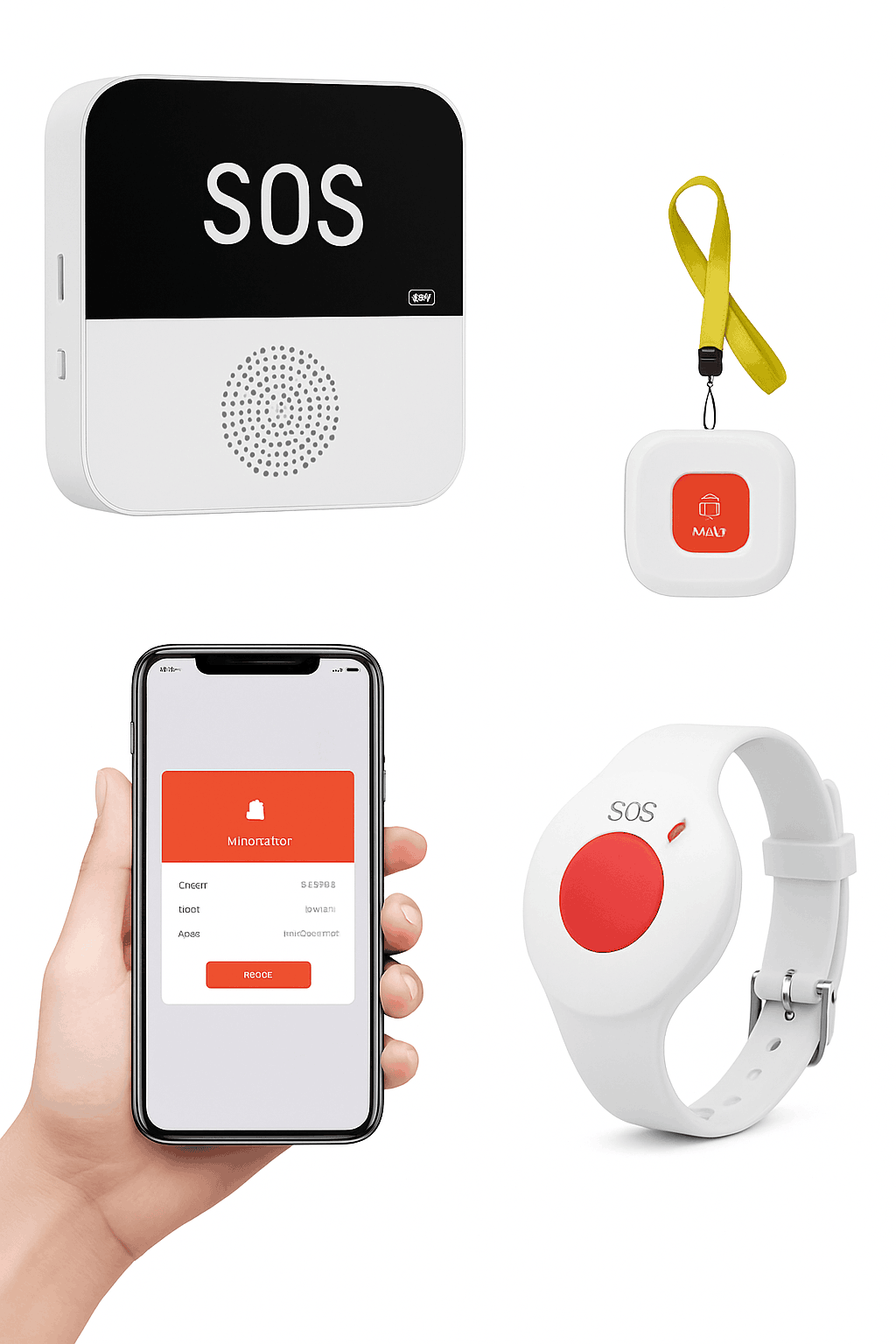 Wireless Elderly Care Pager System for Fast SOS Alerts-Host And 3SOS