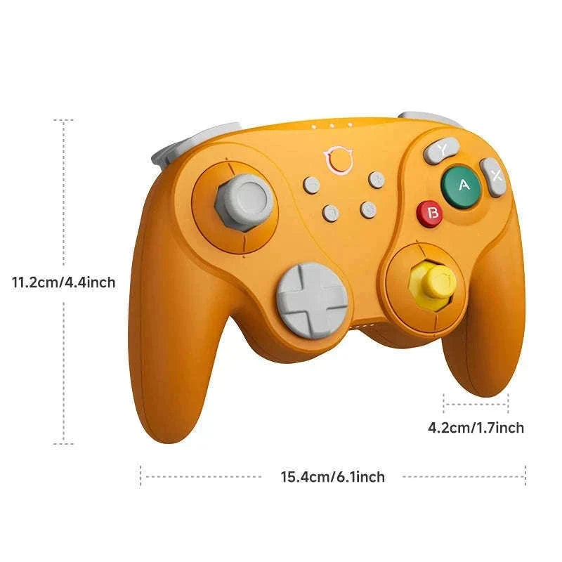 Wireless Game Controller for Switch, PC & GameCube with Hall Effect Sticks-Orange / United States