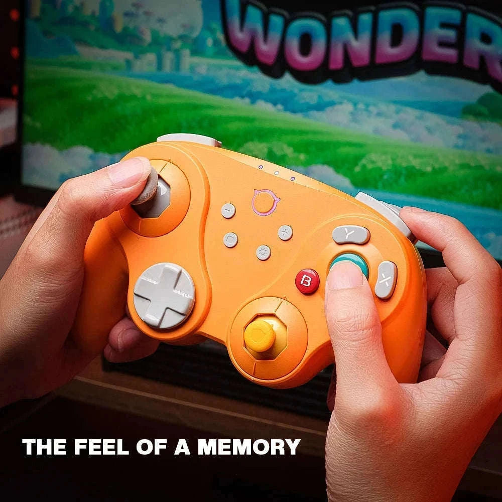 Wireless Game Controller for Switch, PC & GameCube with Hall Effect Sticks-Orange / United States