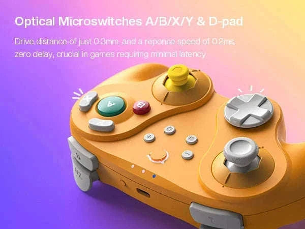 Wireless Game Controller for Switch, PC & GameCube with Hall Effect Sticks-Orange / United States
