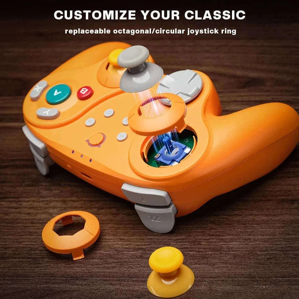 Wireless Game Controller for Switch, PC & GameCube with Hall Effect Sticks-Orange / United States