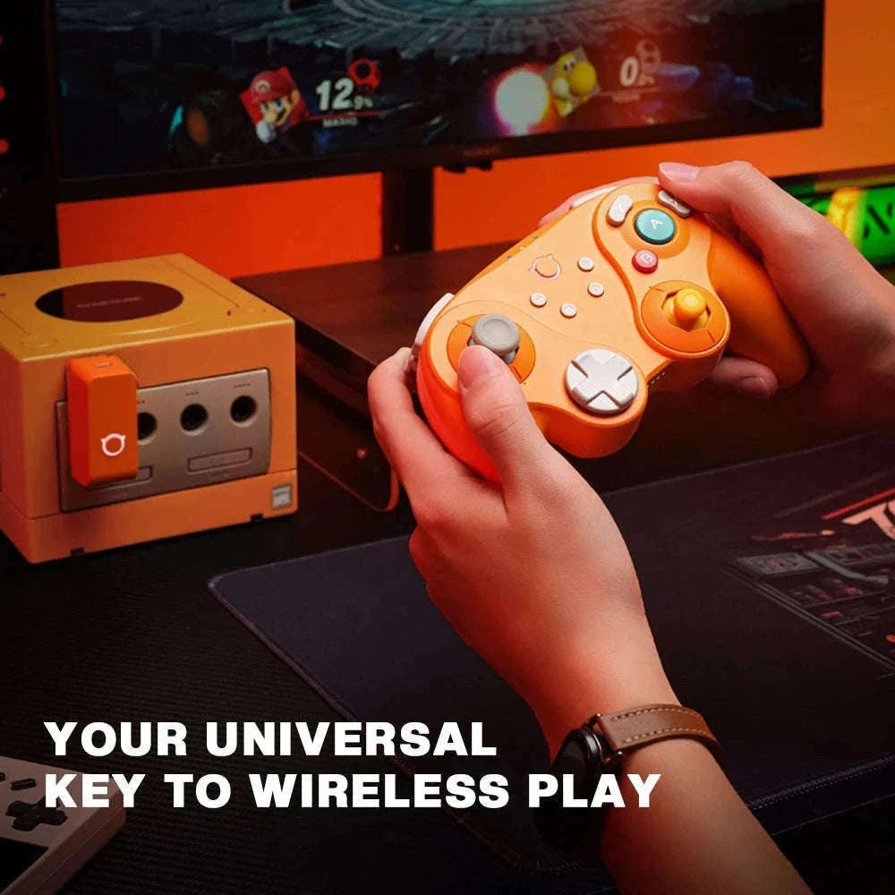 Wireless Game Controller for Switch, PC & GameCube with Hall Effect Sticks-Orange / United States