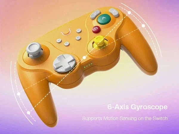Wireless Game Controller for Switch, PC & GameCube with Hall Effect Sticks-Orange / United States