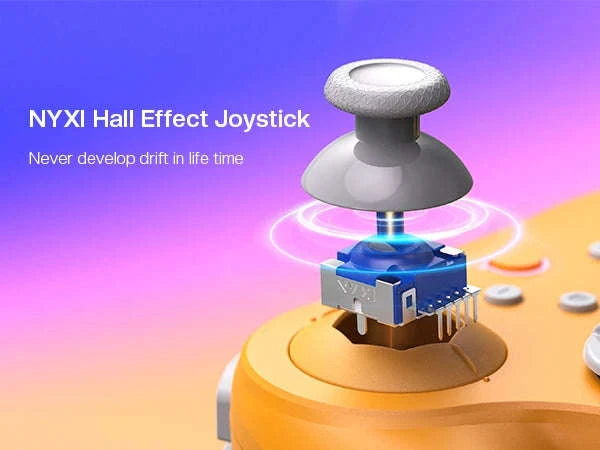 Wireless Game Controller for Switch, PC & GameCube with Hall Effect Sticks-Orange / United States