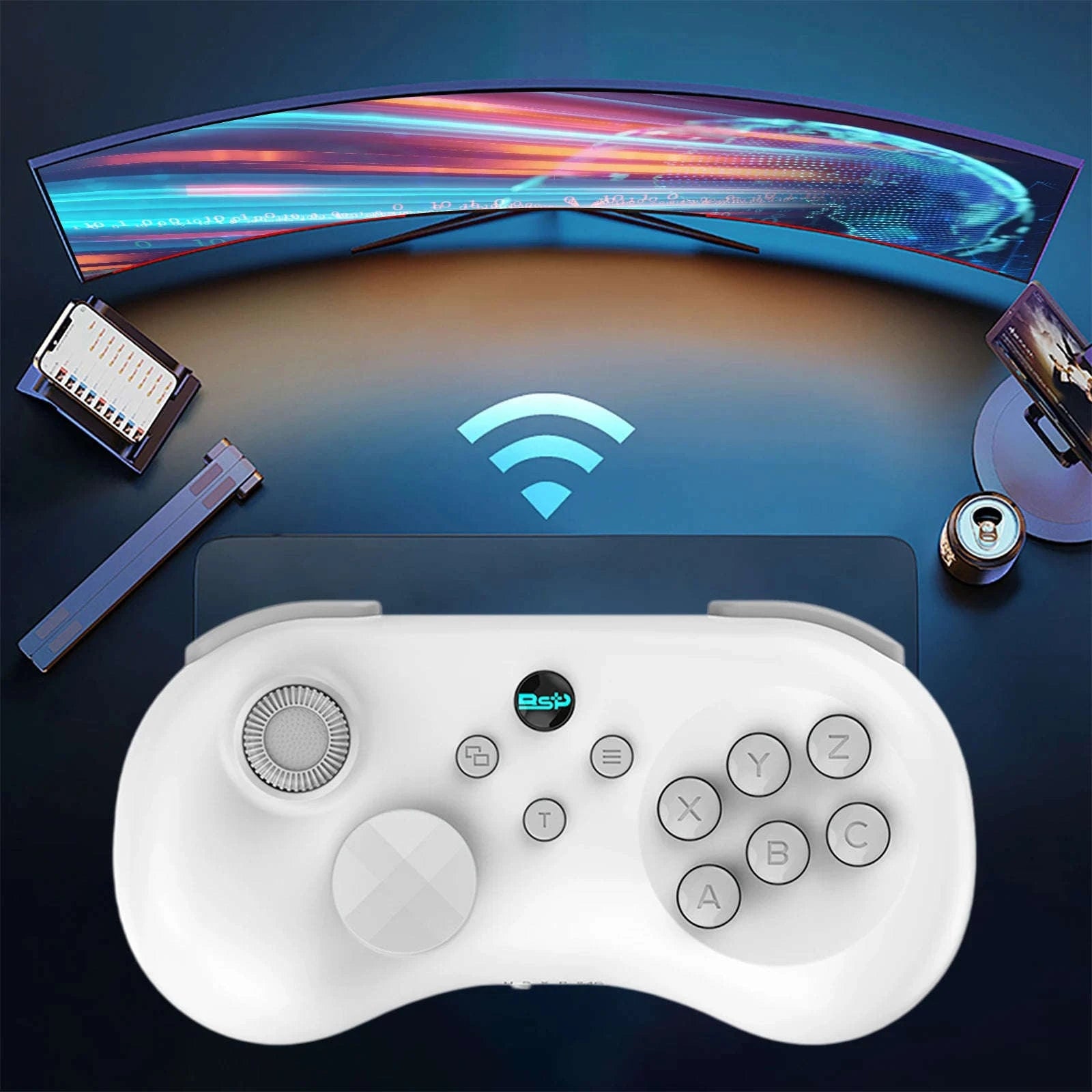 Wireless Game Controller for Switch, PC, PS4, PS3-Black 8K receiver / United States