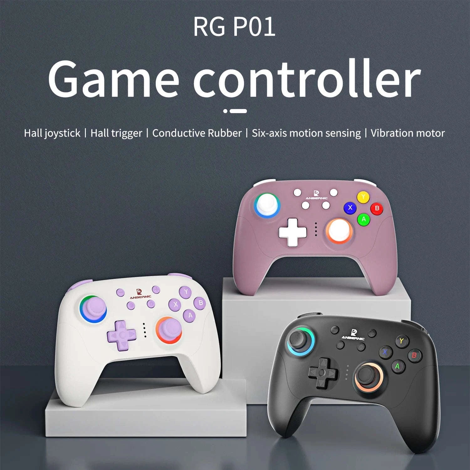 Wireless Gaming Controller with Hall Effect Triggers and Joysticks-Purple / United States