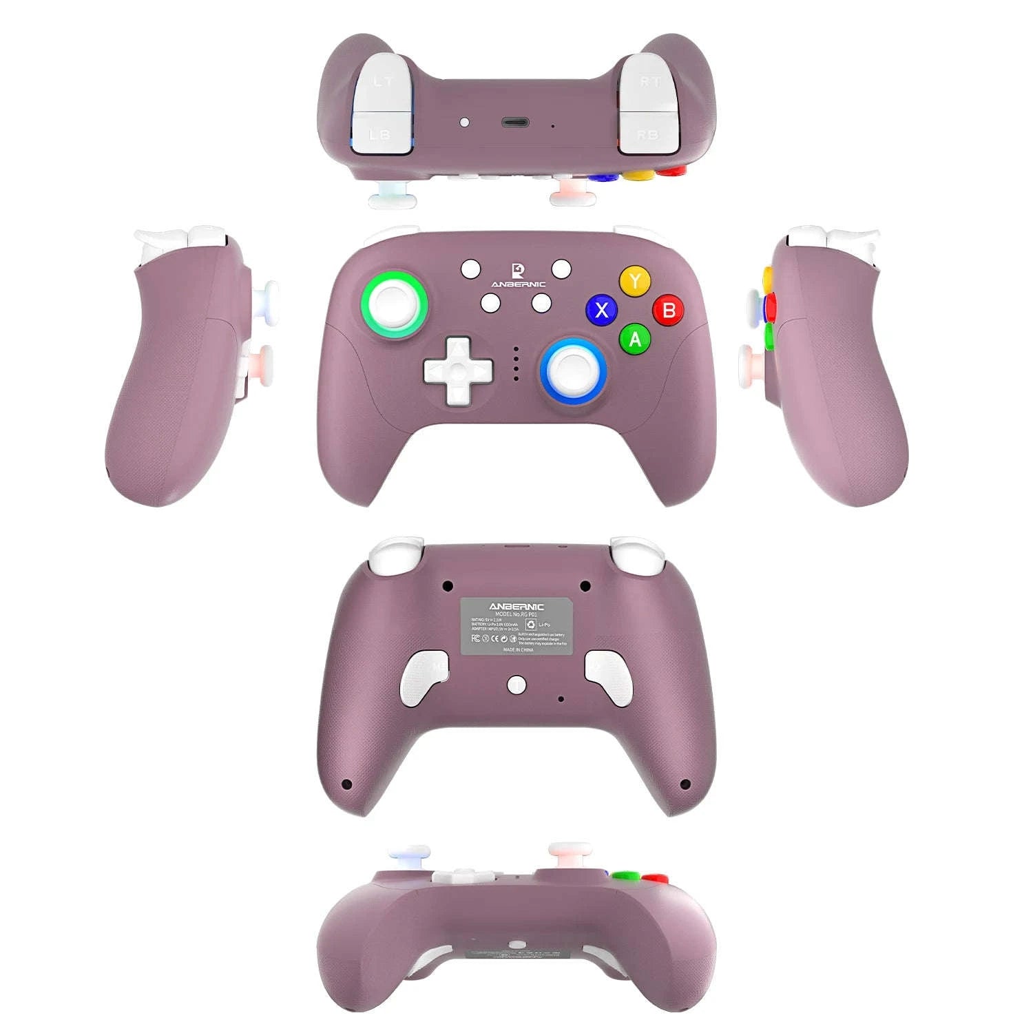 Wireless Gaming Controller with Hall Effect Triggers and Joysticks-Purple / United States