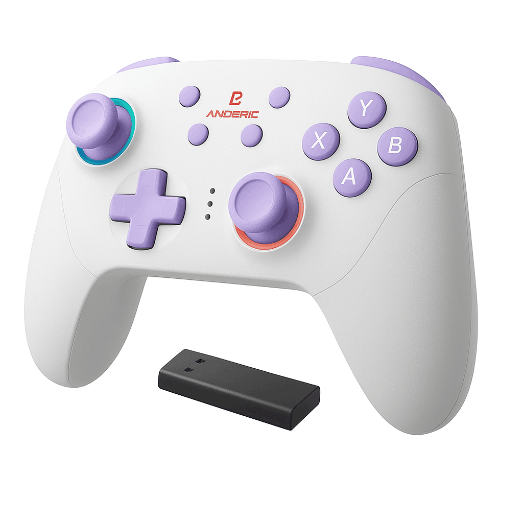 Wireless Gaming Controller with Hall Effect Triggers and Joysticks-Purple / United States