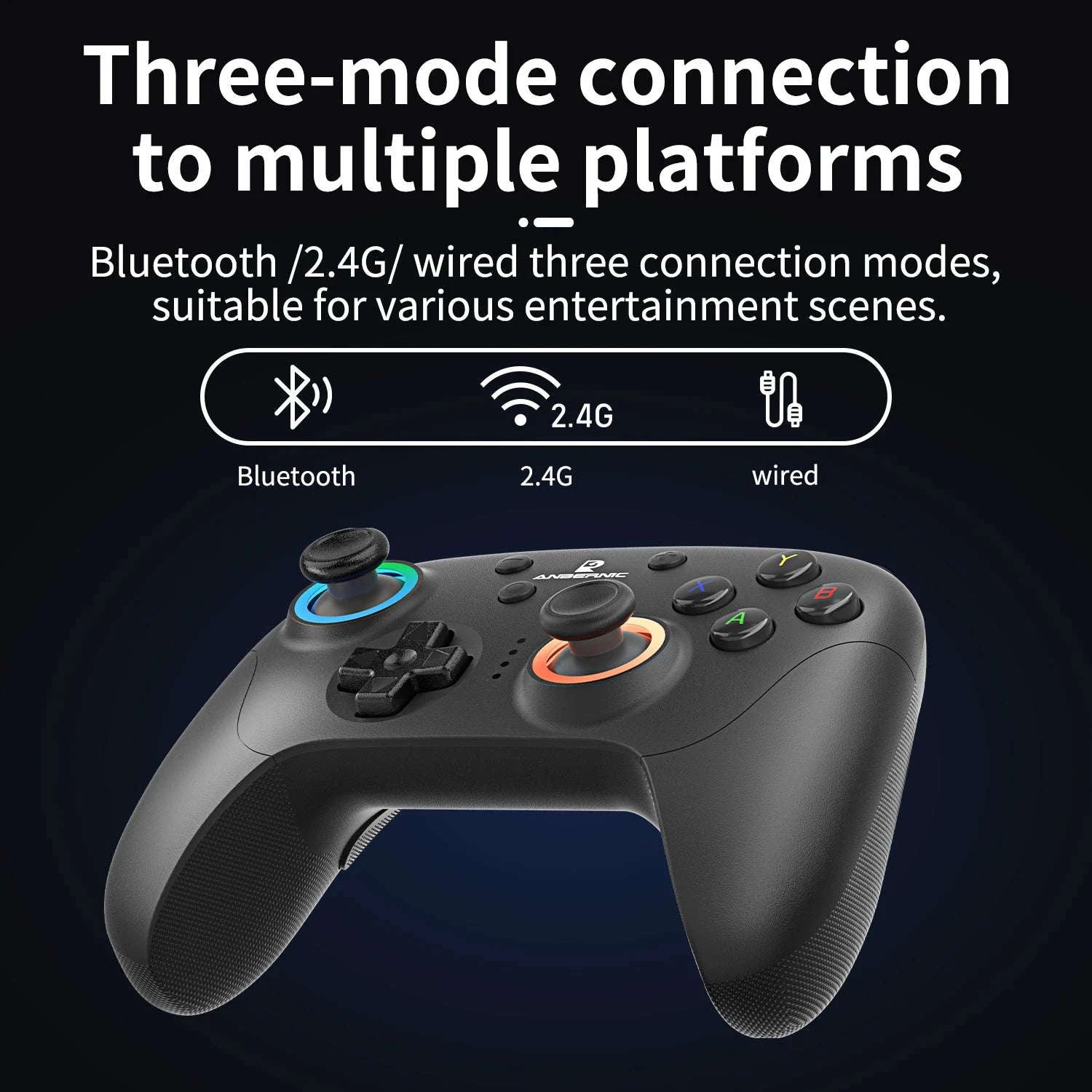 Wireless Gaming Controller with Hall Effect Triggers and Joysticks-Purple / United States