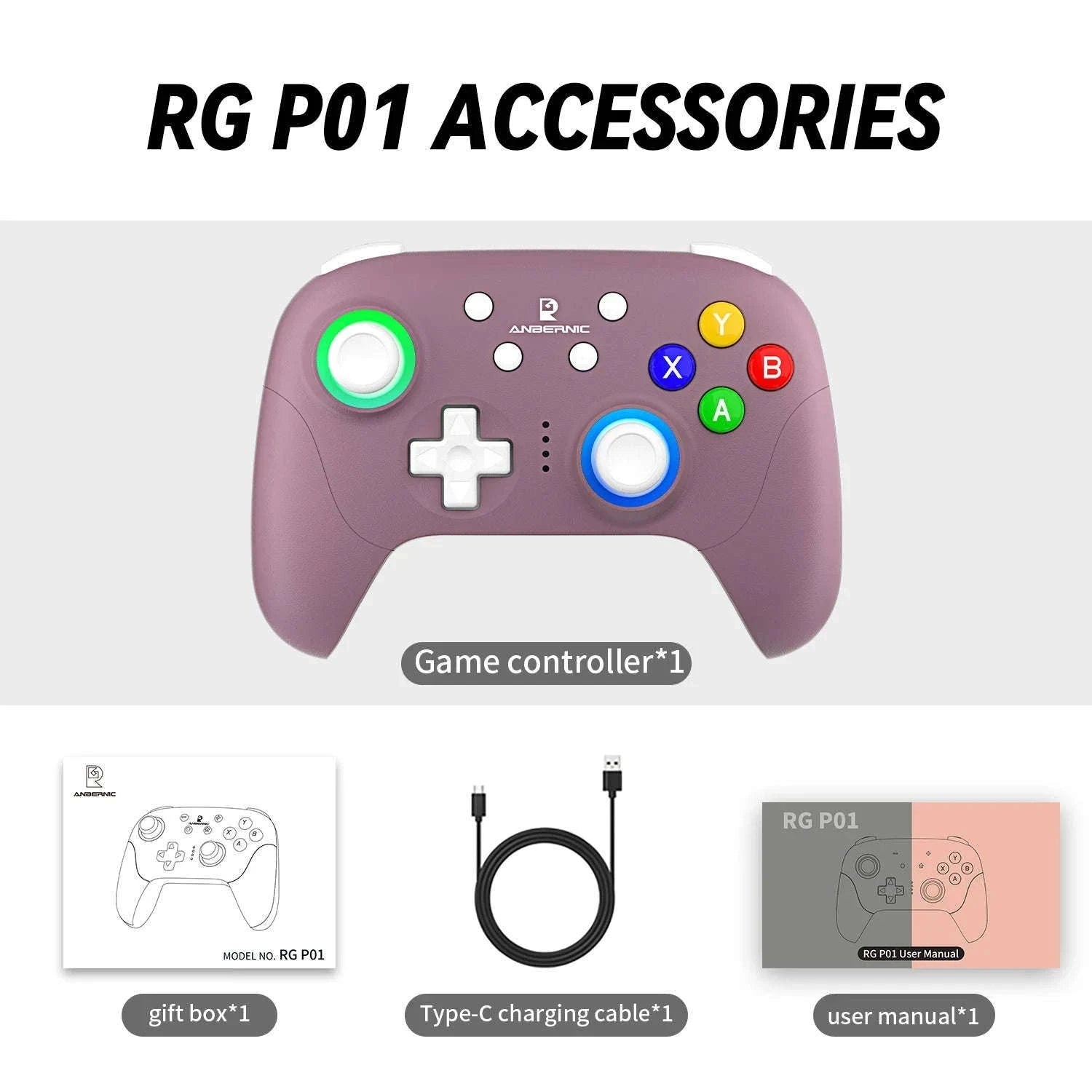 Wireless Gaming Controller with Hall Effect Triggers and Joysticks-Radiant Purple / United States