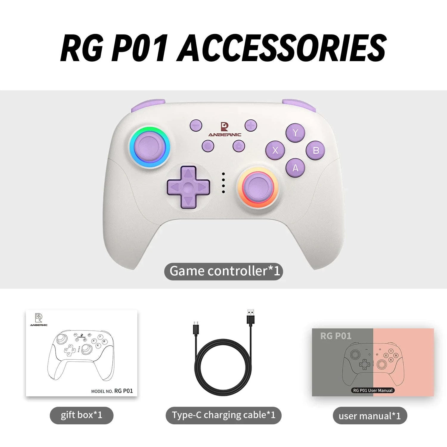 Wireless Gaming Controller with Hall Effect Triggers and Joysticks-Radiant Purple / United States