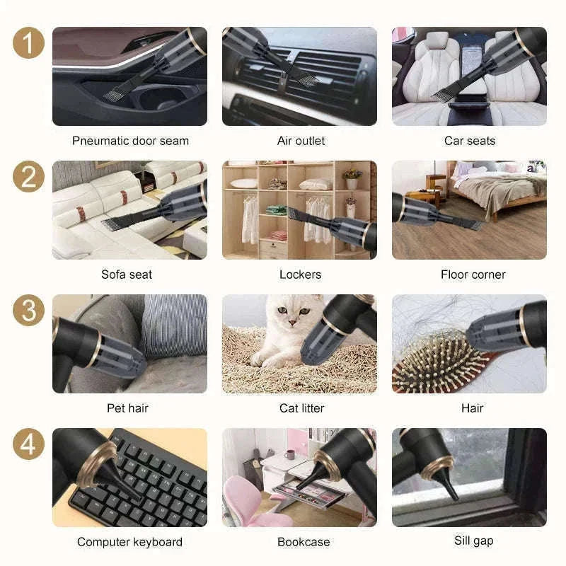 Wireless Handheld Vacuum Cleaner for Car, Carpet & Home Cleaning-black / United States