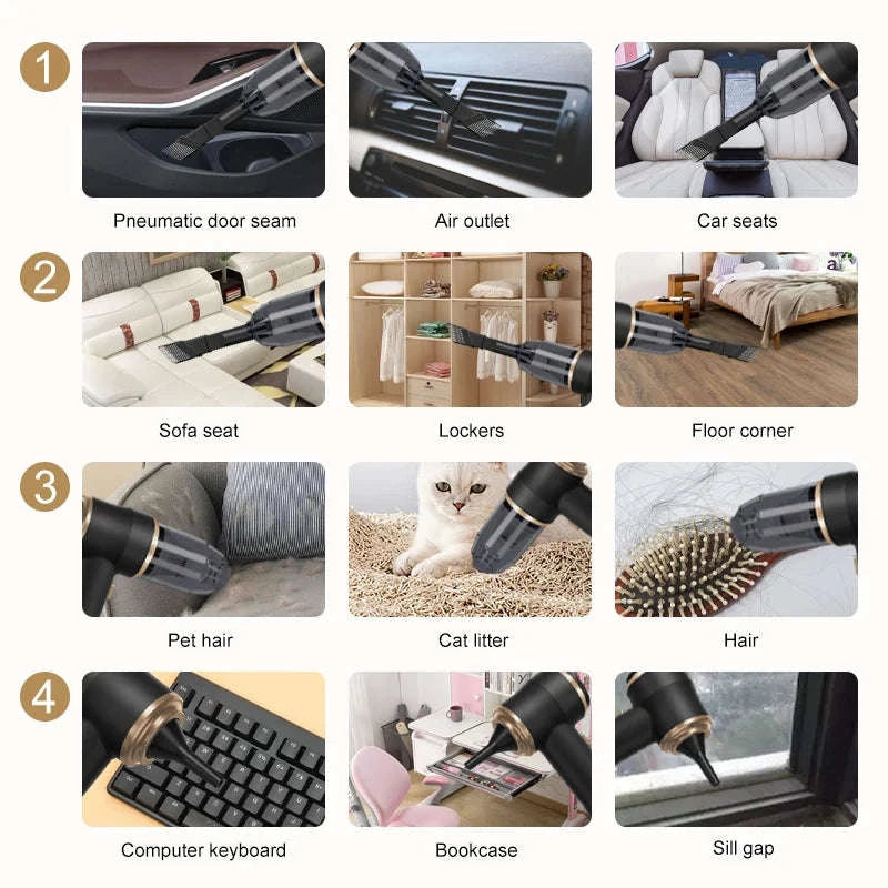 Wireless Handheld Vacuum Cleaner for Car, Carpet & Home Cleaning-black / United States