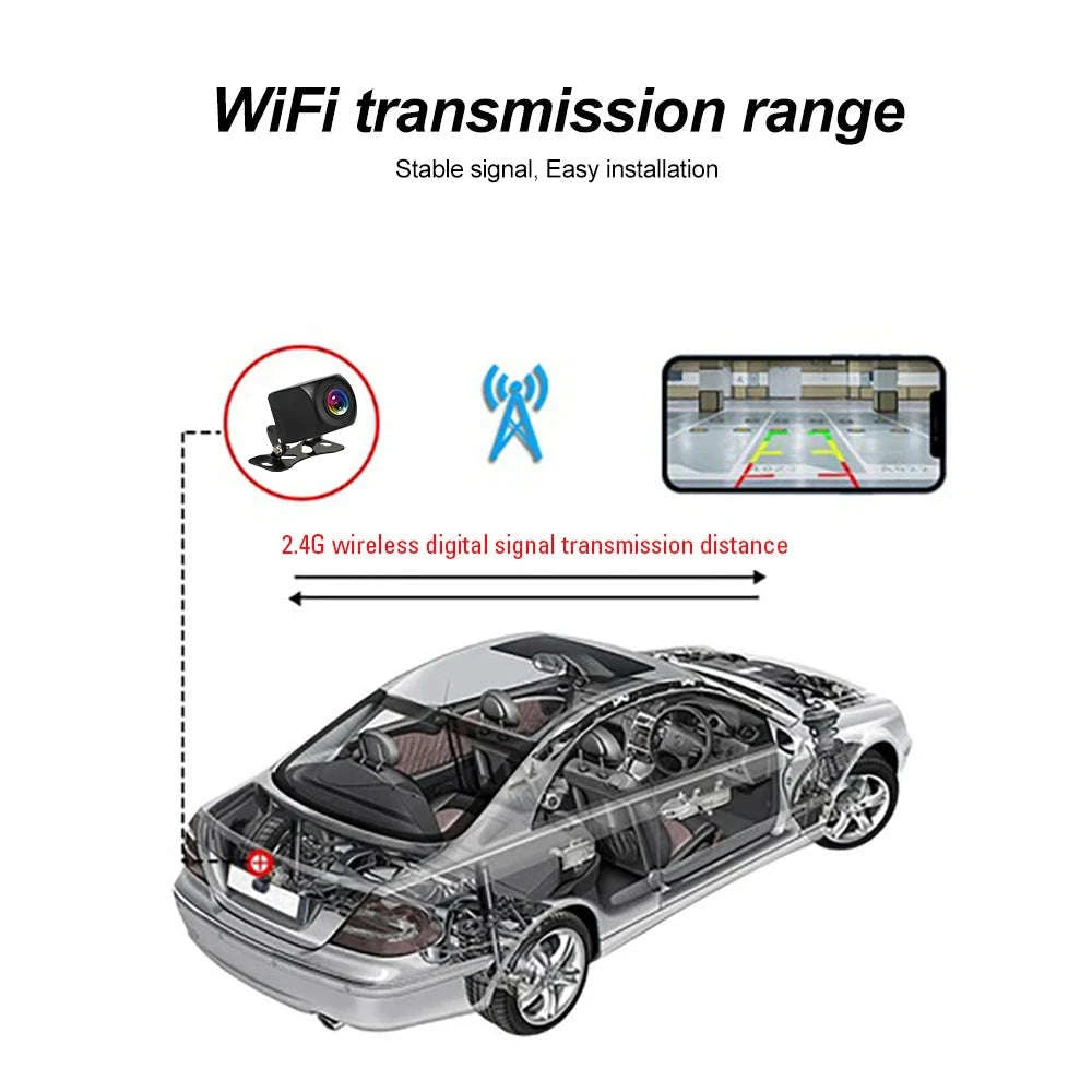 Wireless HD Rear View Camera 170 Degree Waterproof 12V 24V-ACC For 12V Cars