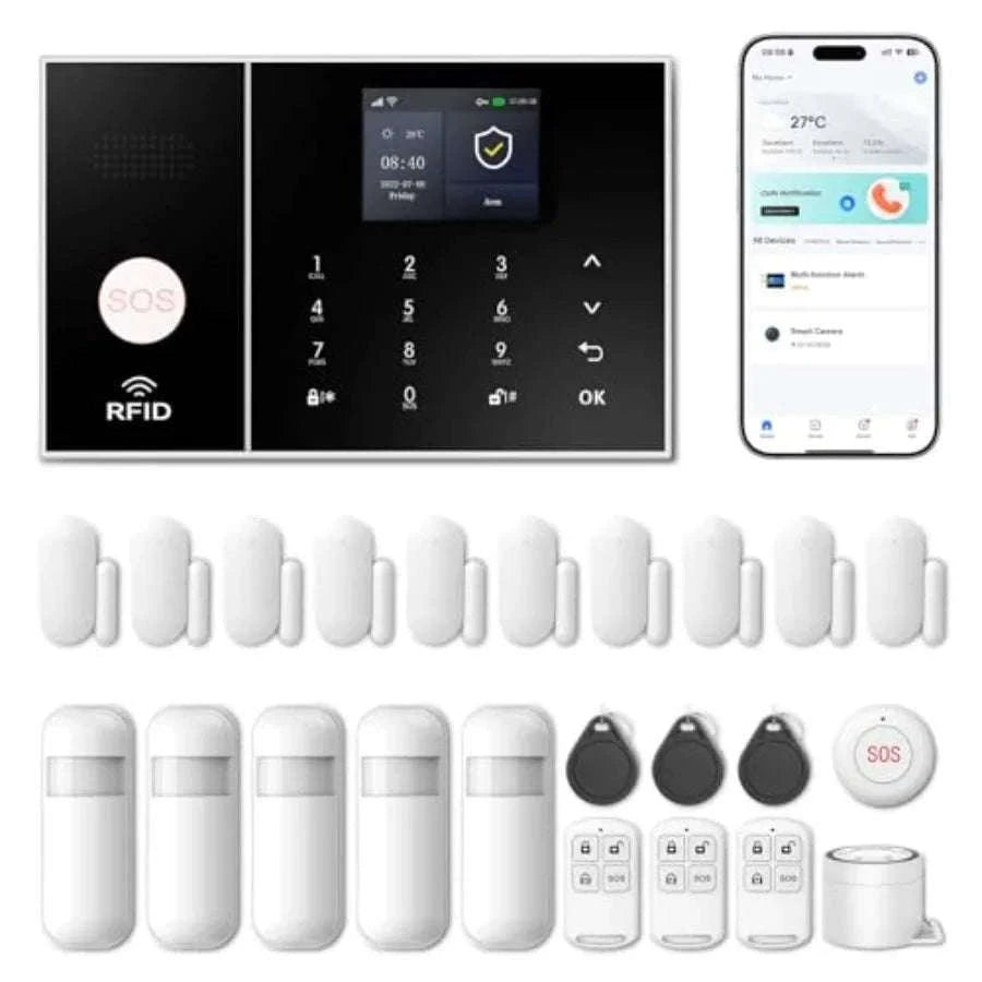 Wireless Home Alarm System with Instant App Alerts, 4-Piece DIY Kit-United States / blackishgray