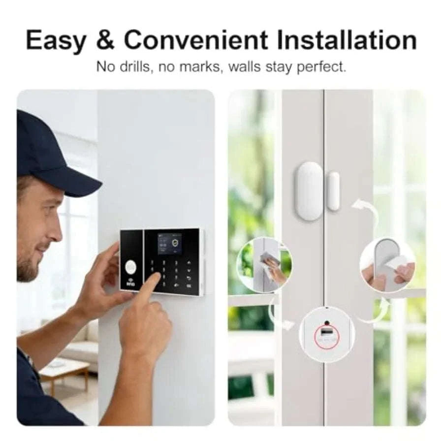 Wireless Home Alarm System with Instant App Alerts, 4-Piece DIY Kit-United States / blackishgray