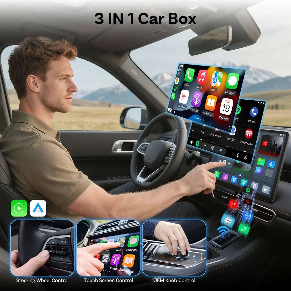 Wireless In-Car Phone Adapter with Pre-Installed Video Apps-515T2 YQK2 / 16G