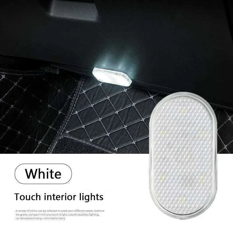 Wireless LED Car Interior Lights USB Rechargeable Touch Lamp-Pink